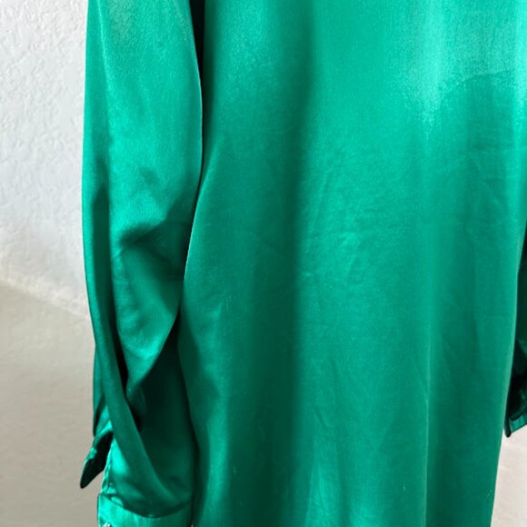 Vintage Victoria's Secret Emerald Green Black Embellished Caftan Night Gown M - Picture 8 of 12